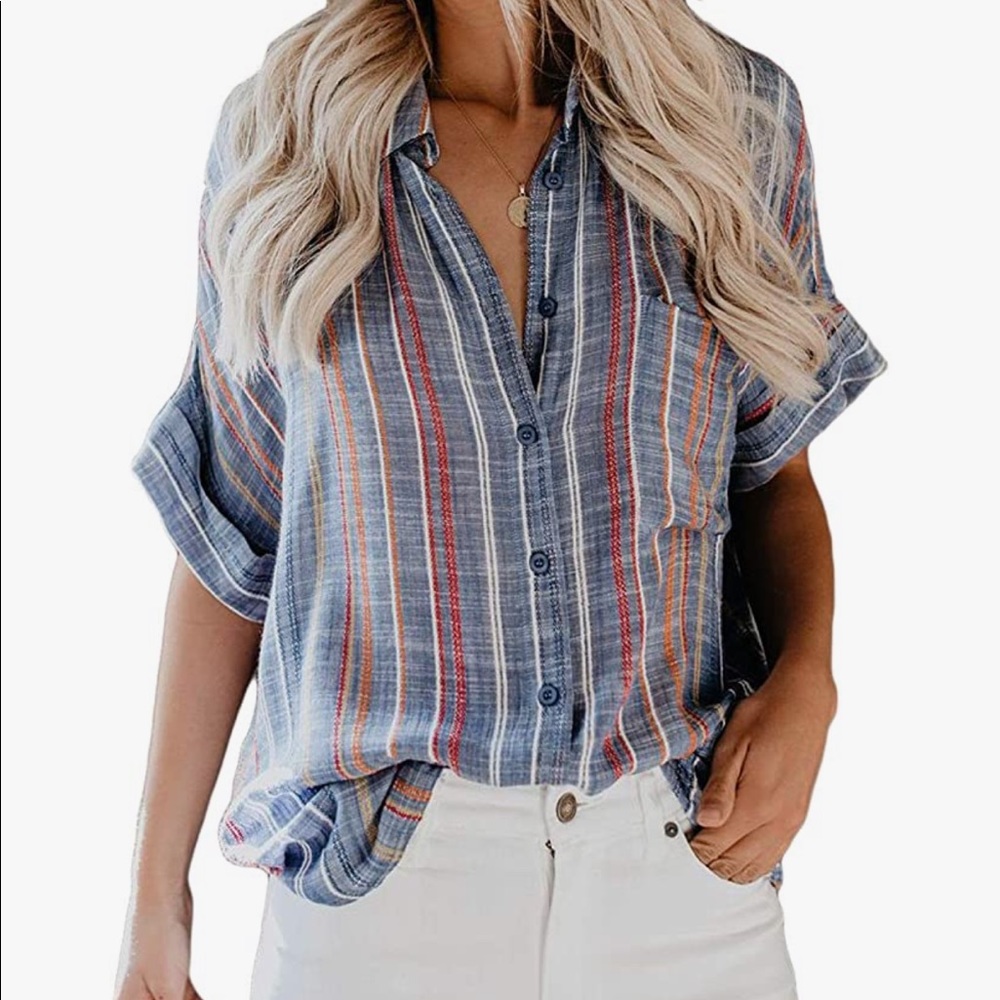 Oversized Striped Button Down Shirt